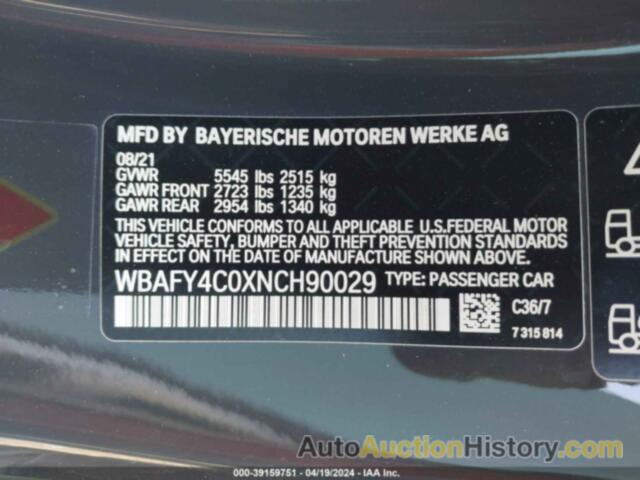 BMW M850I XDRIVE, WBAFY4C0XNCH90029