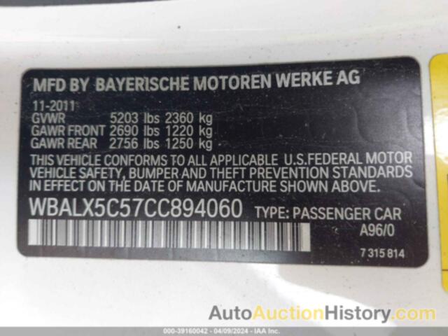 BMW 650I XI, WBALX5C57CC894060