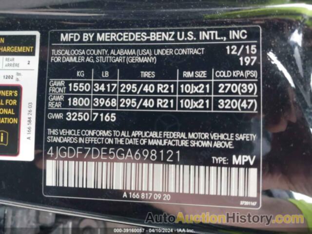 MERCEDES-BENZ GL 550 4MATIC, 4JGDF7DE5GA698121