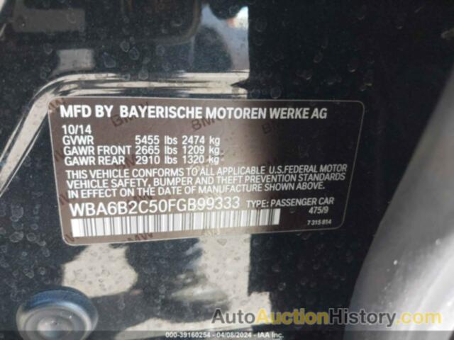 BMW 650I GRAN COUPE, WBA6B2C50FGB99333