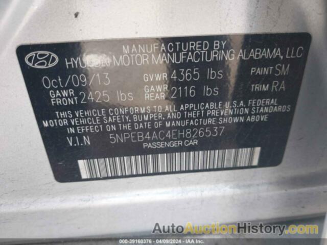 HYUNDAI SONATA GLS, 5NPEB4AC4EH826537