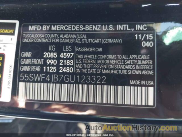 MERCEDES-BENZ C 300, 55SWF4JB7GU123322