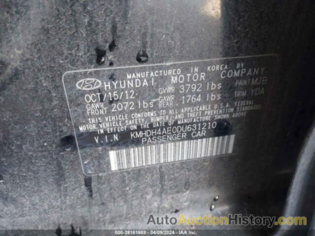 HYUNDAI ELANTRA LIMITED, KMHDH4AE0DU631210