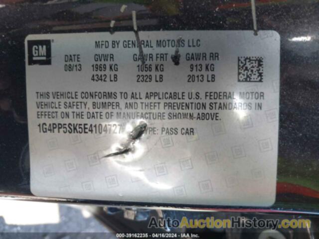 BUICK VERANO, 1G4PP5SK5E4104727