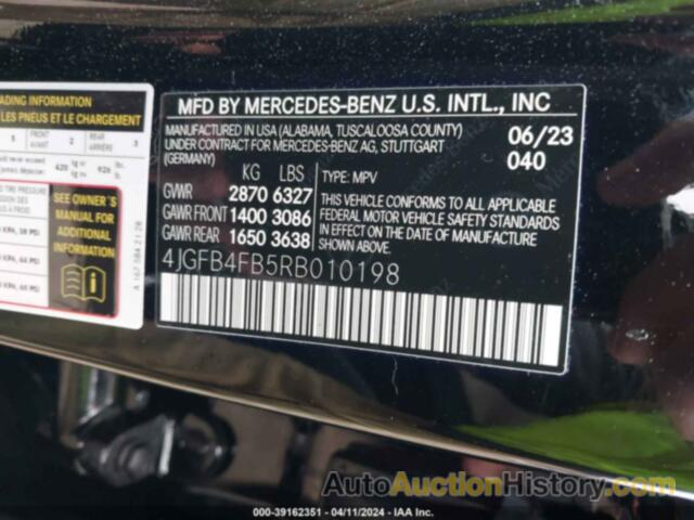 MERCEDES-BENZ GLE 350 4MATIC, 4JGFB4FB5RB010198