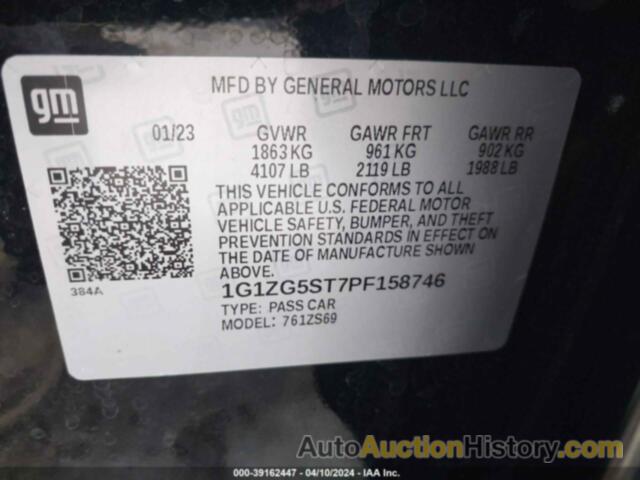 CHEVROLET MALIBU FWD RS, 1G1ZG5ST7PF158746