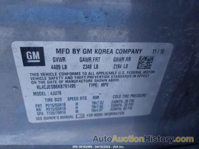 BUICK ENCORE AWD PREFERRED, KL4CJESB6KB791495