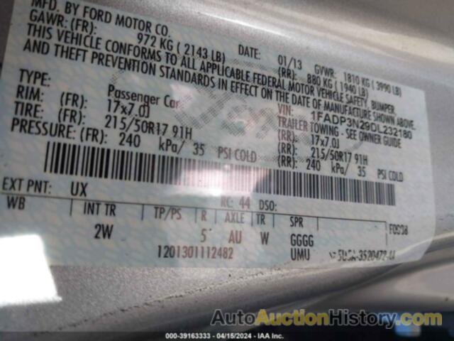 FORD FOCUS TITANIUM, 1FADP3N29DL232180