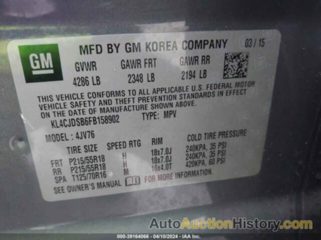 BUICK ENCORE PREMIUM, KL4CJDSB6FB158902