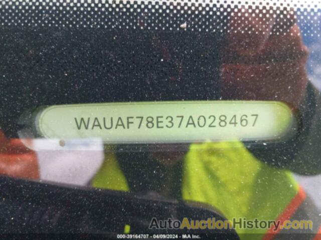AUDI A4 2.0T, WAUAF78E37A028467