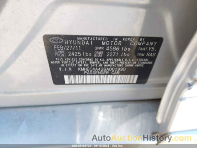 HYUNDAI SONATA HYBRID, KMHEC4A42BA001990