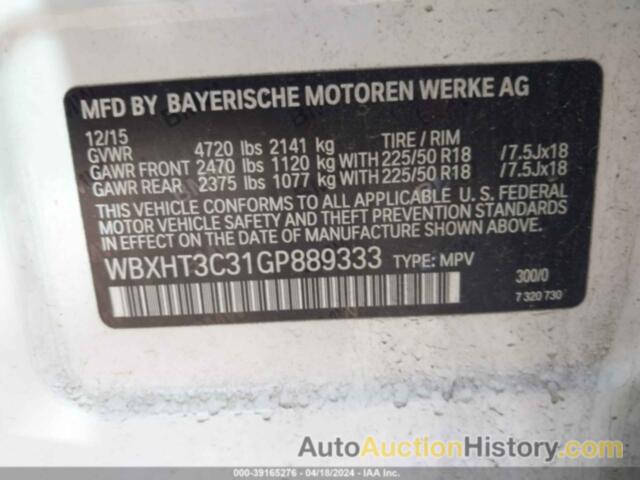 BMW X1 XDRIVE28I, WBXHT3C31GP889333