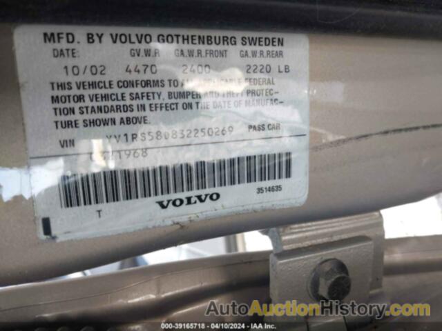 VOLVO S60 2.4T, YV1RS58D832250269