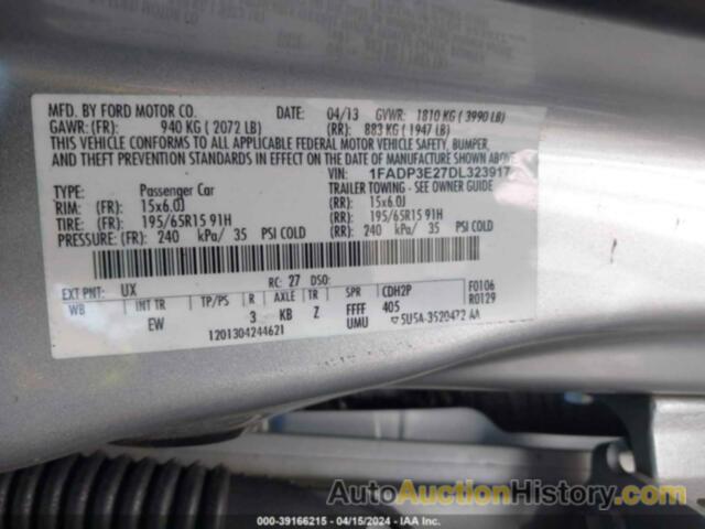 FORD FOCUS S, 1FADP3E27DL323917