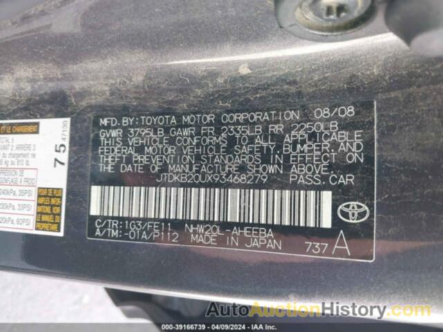 TOYOTA PRIUS, JTDKB20UX93468279