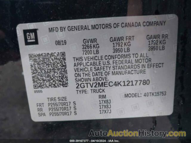 GMC SIERRA 1500 LIMITED K1500 SLE, 2GTV2MEC4K1217780