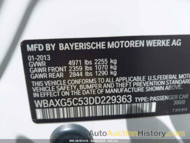 BMW 528I, WBAXG5C53DD229363