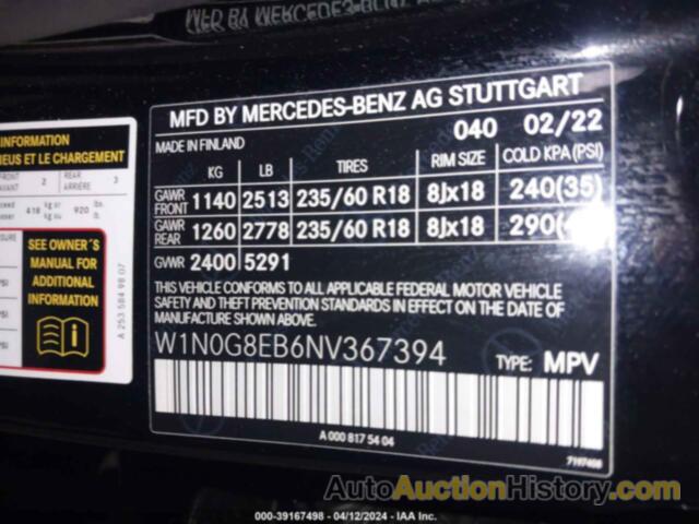 MERCEDES-BENZ GLC 300 4MATIC SUV, W1N0G8EB6NV367394