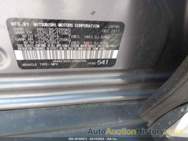 MITSUBISHI OUTLANDER SE/SEL/LE, JA4AZ3A35JJ002336