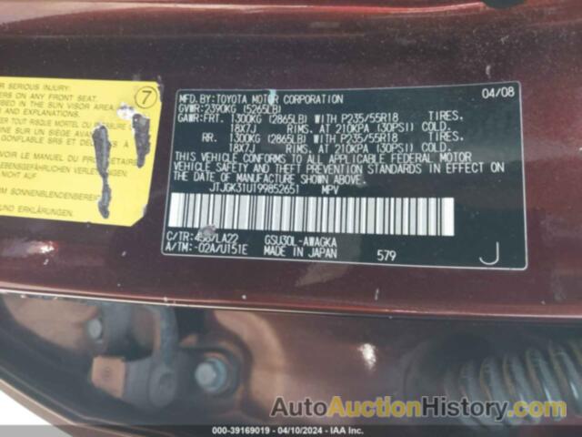 LEXUS RX 350, JTJGK31U199852651