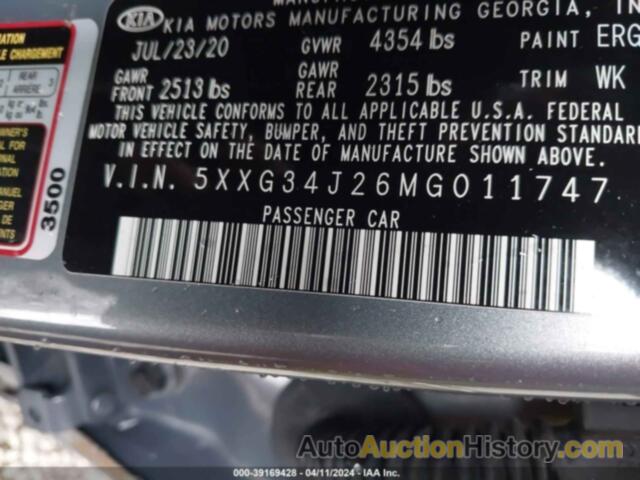 KIA K5 EX, 5XXG34J26MG011747