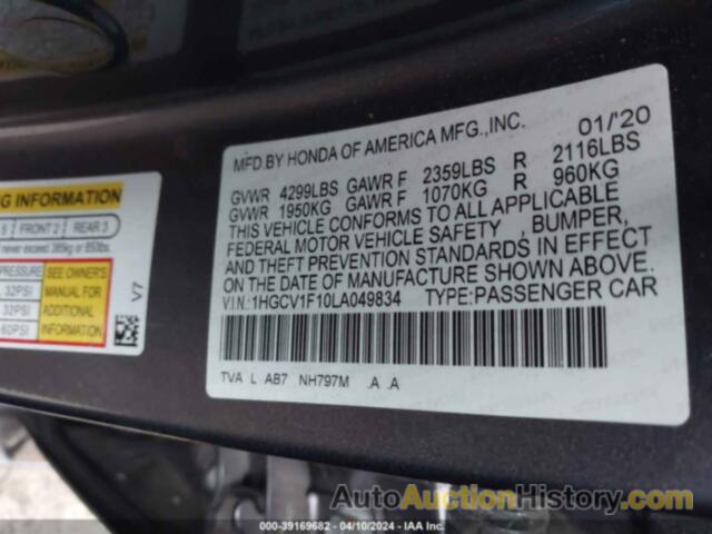 HONDA ACCORD LX, 1HGCV1F10LA049834