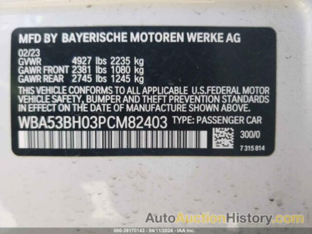 BMW 530 I, WBA53BH03PCM82403