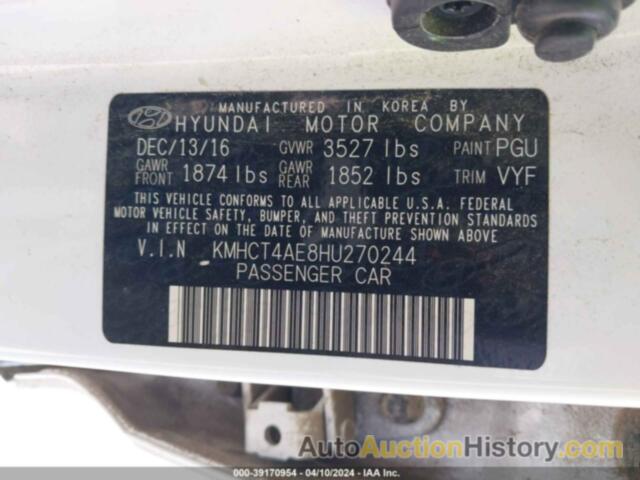 HYUNDAI ACCENT SE, KMHCT4AE8HU270244