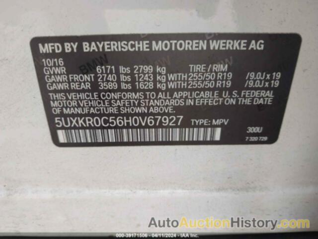 BMW X5 XDRIVE35I, 5UXKR0C56H0V67927