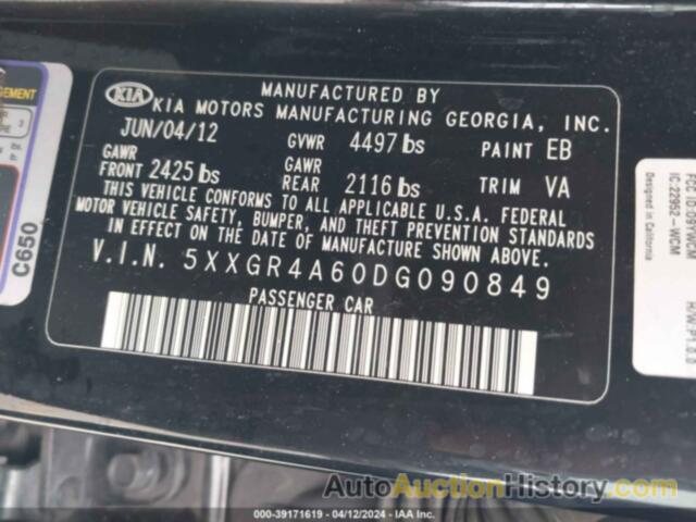 KIA OPTIMA SX, 5XXGR4A60DG090849