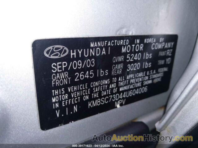 HYUNDAI SANTA FE GLS, KM8SC73D44U604006