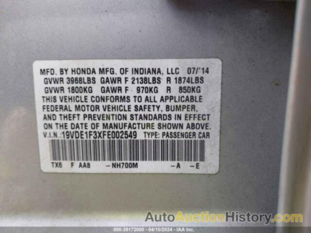 ACURA ILX 2.0L, 19VDE1F3XFE002549