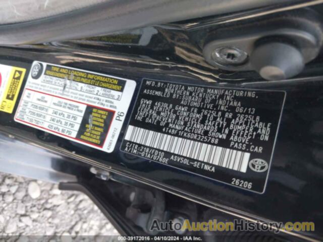 TOYOTA CAMRY LE, 4T4BF1FK6DR325788