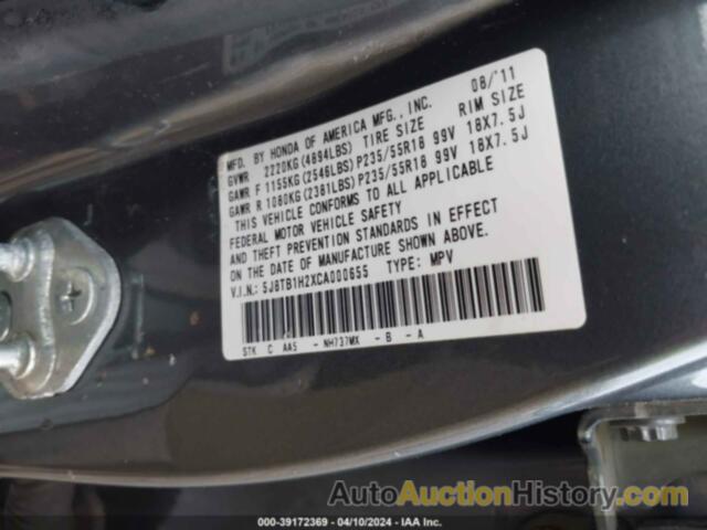 ACURA RDX, 5J8TB1H2XCA000655