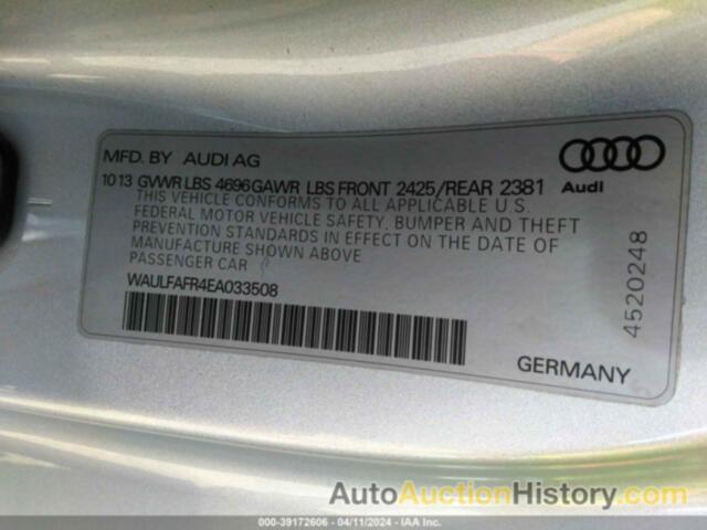 AUDI A5 2.0T PREMIUM, WAULFAFR4EA033508