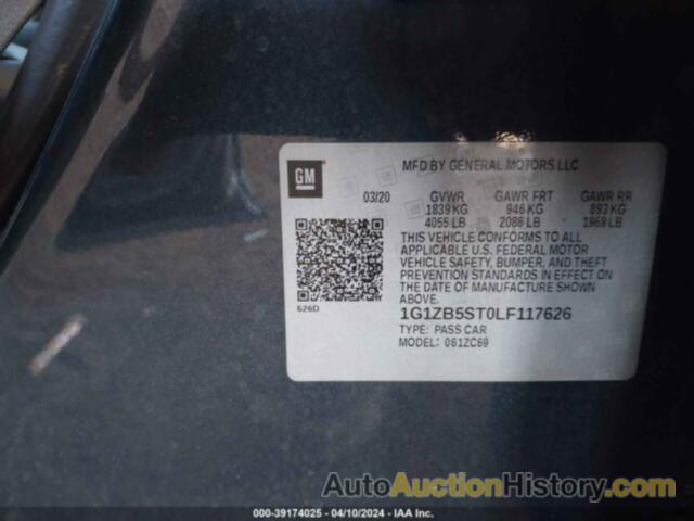 CHEVROLET MALIBU LS, 1G1ZB5ST0LF117626