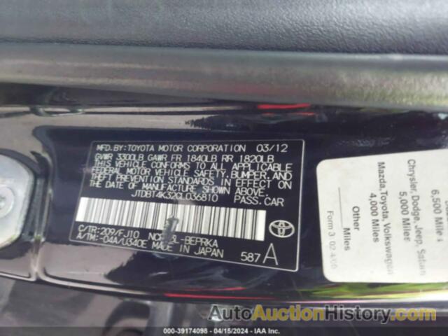 TOYOTA YARIS, JTDBT4K32CL036810