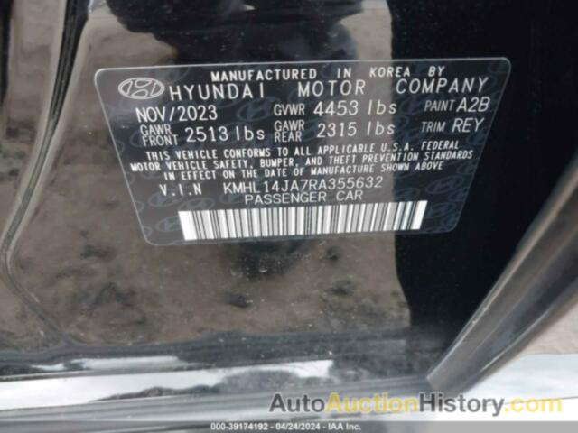 HYUNDAI SONATA SEL, KMHL14JA7RA355632