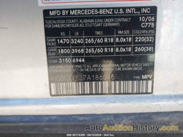 MERCEDES-BENZ GL 450 4MATIC, 4JGBF71E37A186045