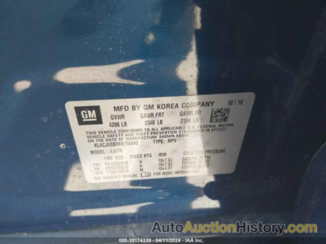 BUICK ENCORE FWD PREFERRED, KL4CJASBXKB766642