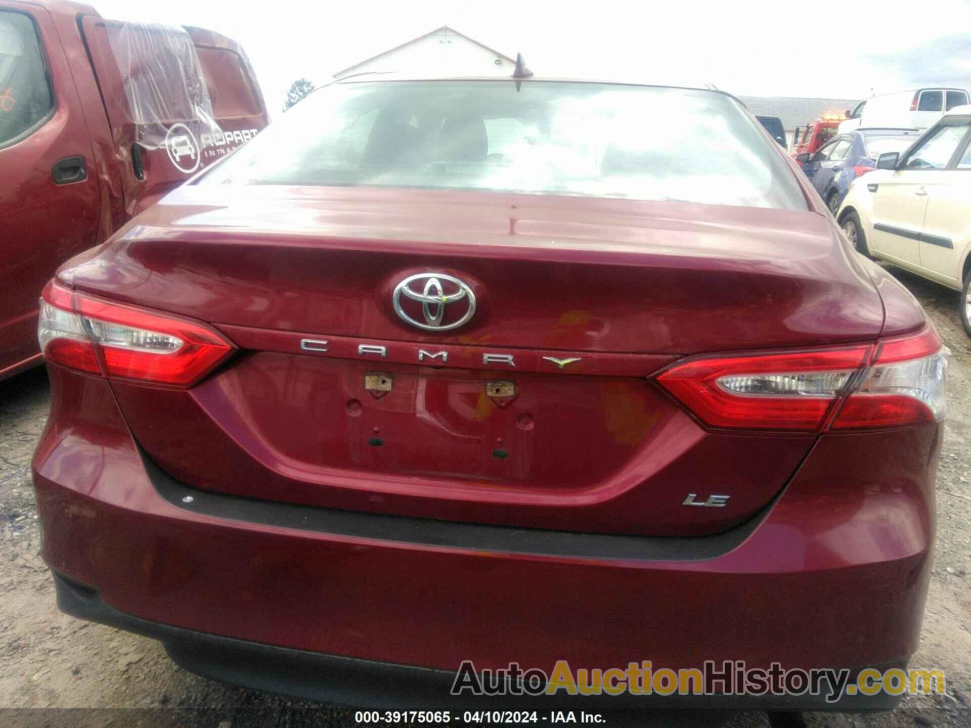 TOYOTA CAMRY LE, 4T1B11HK9KU718204