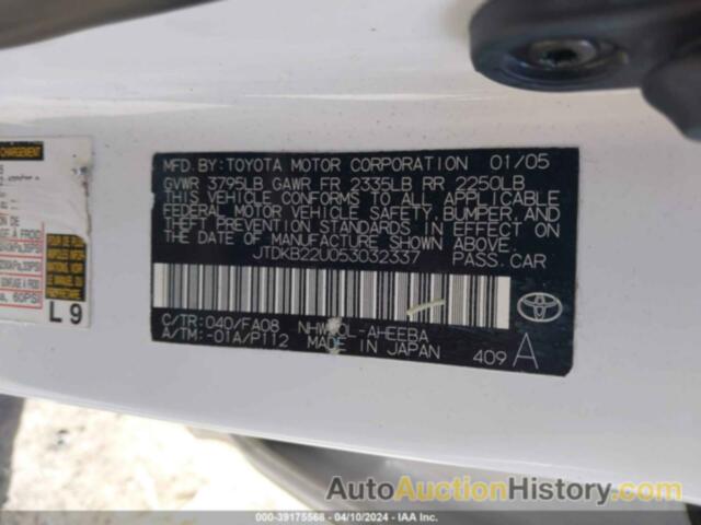 TOYOTA PRIUS, JTDKB22U053032337