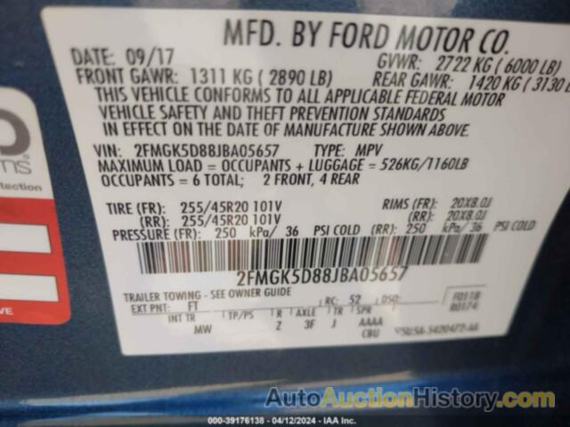 FORD FLEX LIMITED, 2FMGK5D88JBA05657