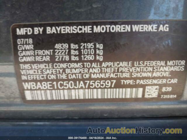 BMW 330E IPERFORMANCE, WBA8E1C50JA756597