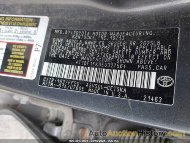 TOYOTA CAMRY SE, 4T1BF1FK0EU327564