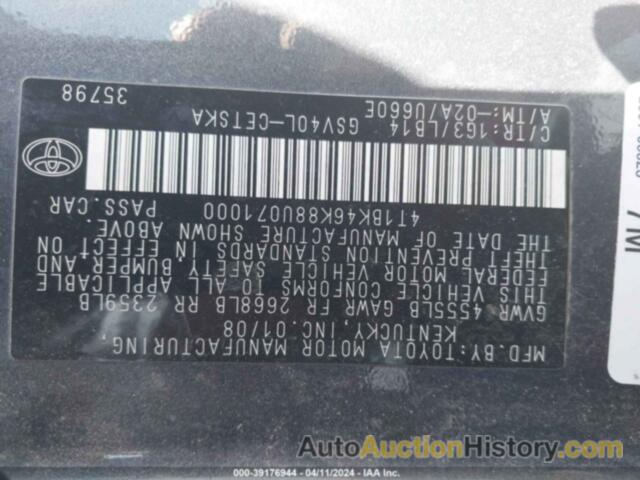 TOYOTA CAMRY SE V6, 4T1BK46K88U071000