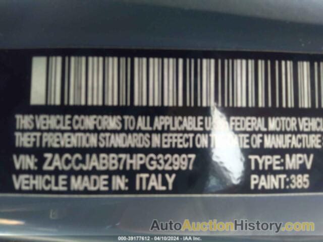 JEEP RENEGADE LATITUDE FWD, ZACCJABB7HPG32997