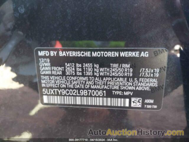 BMW X3 M40I, 5UXTY9C02L9B70061