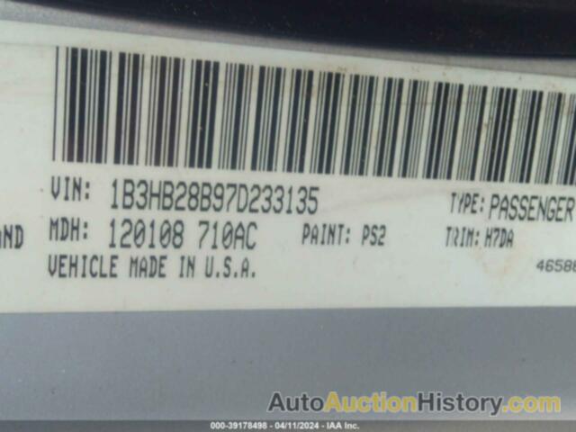 DODGE CALIBER, 1B3HB28B97D233135