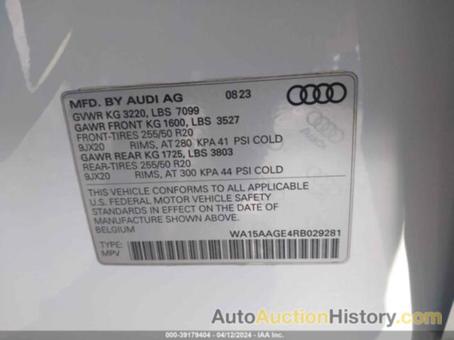 AUDI Q8 E-TRON PREMIUM PLUS, WA15AAGE4RB029281